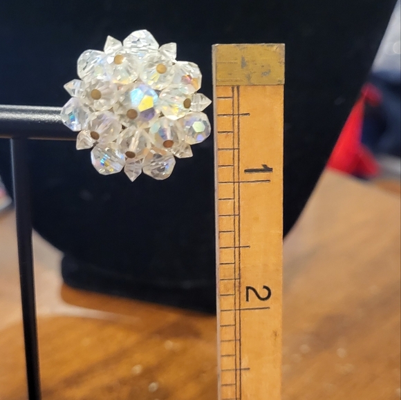 Vintage Aurora Borealis Made in England Necklace & Jonne Clip On Earrings - Picture 8 of 10